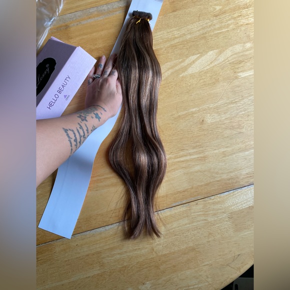 HUMAN HAIR Rooted Mixed Brown Ponytail Extension 22in 90g - Picture 7 of 15